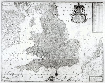 Eine neue Karte des Königreichs England und der Fürstentümer von Wales, 1669 von William Berry